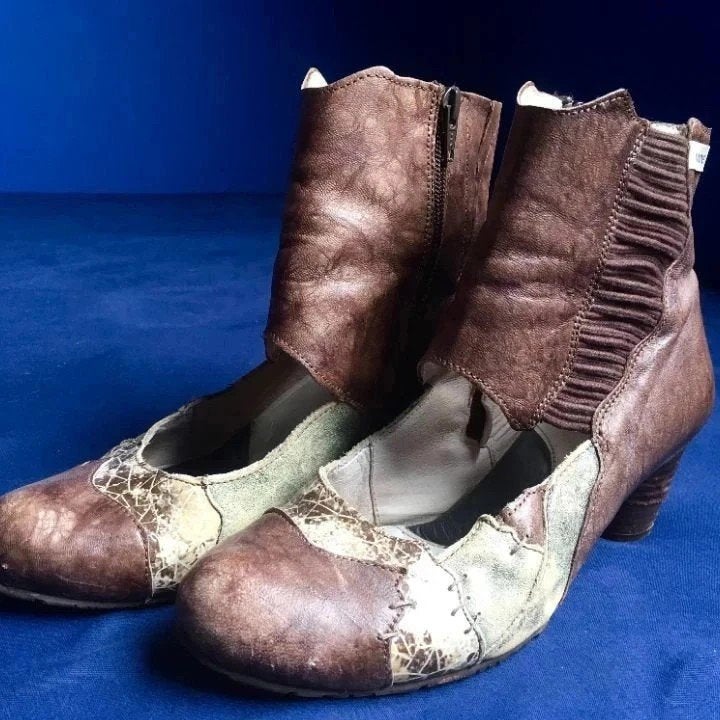 Aparte leren patchwork pumps van Dkode maat 38/39 nu 59,99€, Kleding | Dames, Pumps, Bruin, Ophalen of Verzenden, Dkode