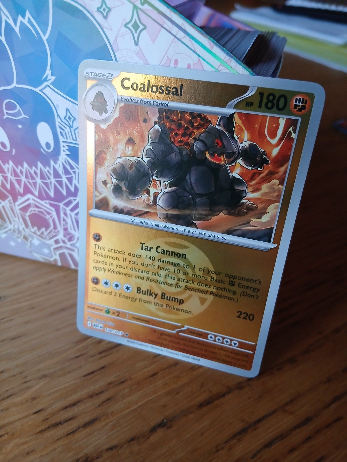 Pokémon Kaart Coalossal VMAX - Zeldzaam en Krachtig, Ophalen of Verzenden, Zo goed als nieuw, Losse kaart, Foil