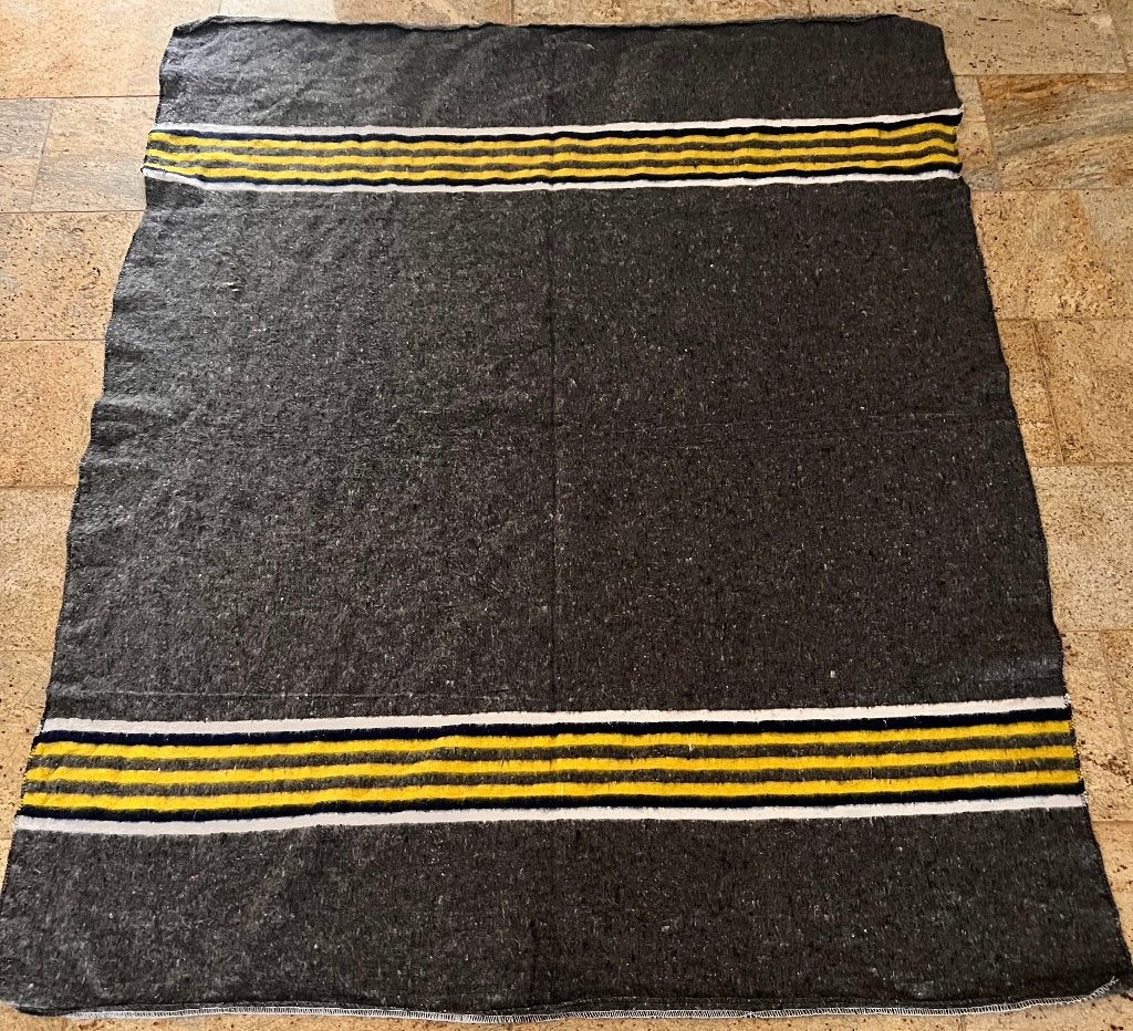 Deken retro scheerwol 155 x 200 cm in grijs, Gebruikt, Overige materialen, Tweepersoons, Ophalen of Verzenden