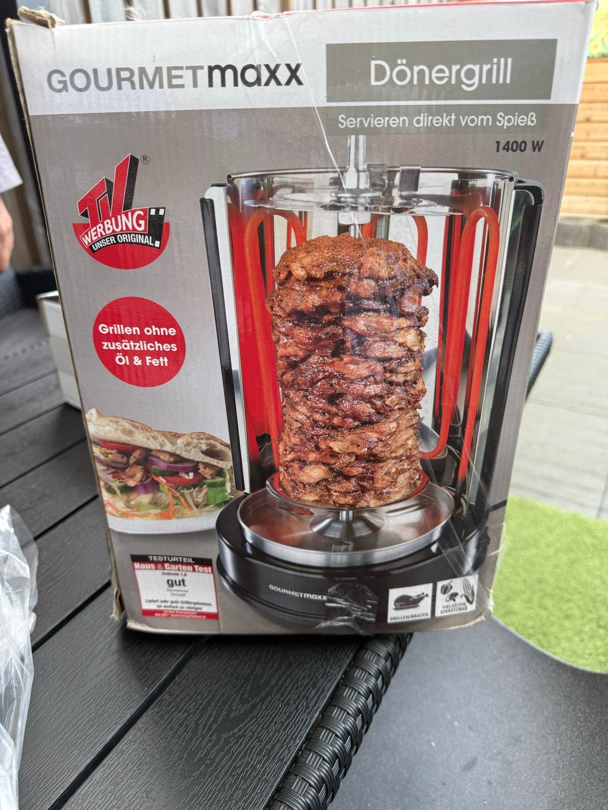 GOURMETmaxx Dönergrill 1400W - Grillen zonder olie, Overige merken, Hete lucht, Ophalen of Verzenden, Zo goed als nieuw