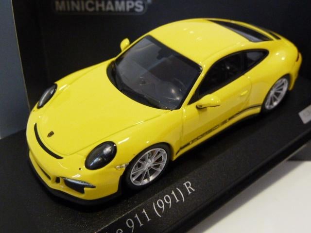 Minichamps Porsche 911 R 991 Geel 2016 1:43 CA04316095, Hobby en Vrije tijd, Modelauto's | 1:43, Nieuw, Auto, MiniChamps, Ophalen of Verzenden