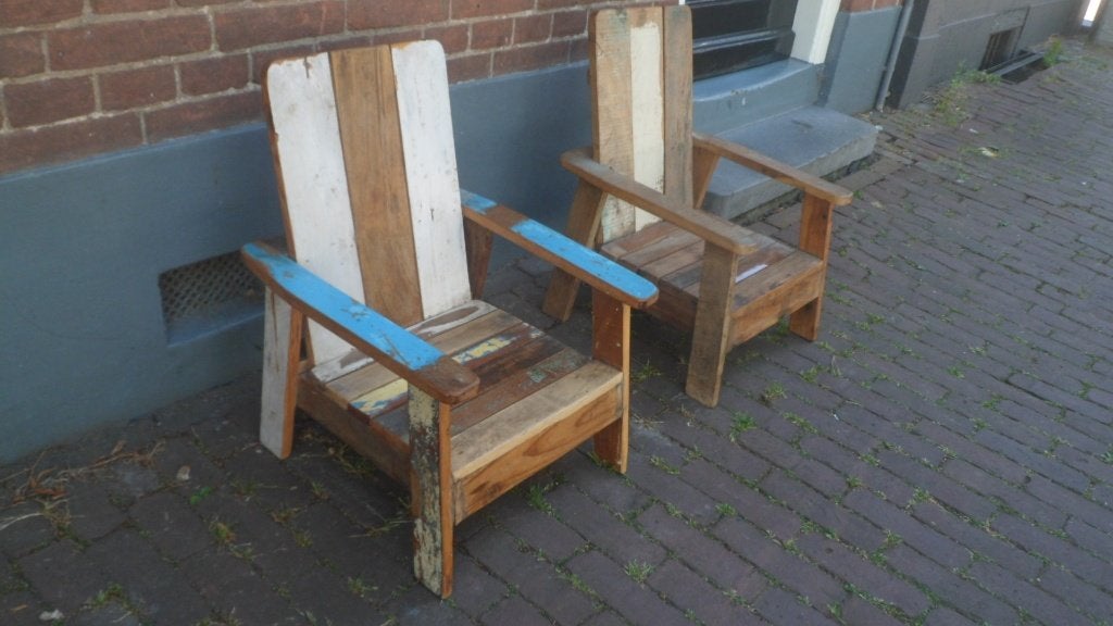 Set houten stoelen fauteuils kinderstoelen, Ophalen of Verzenden, Gebruikt, Stoel(en)