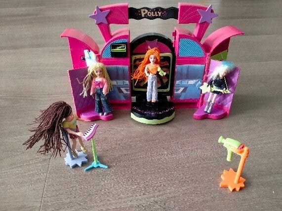 Polly Pocket Studio incl 5 polly's + accesoires, merk Mattel, Ophalen of Verzenden, Zo goed als nieuw, Jongen of Meisje