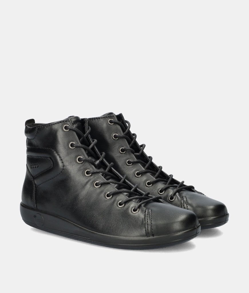 Ecco Soft 2.0 Hoge sneakers - zwart. Maat 36, Ecco, Verzenden, Zwart, Sneakers of Gympen