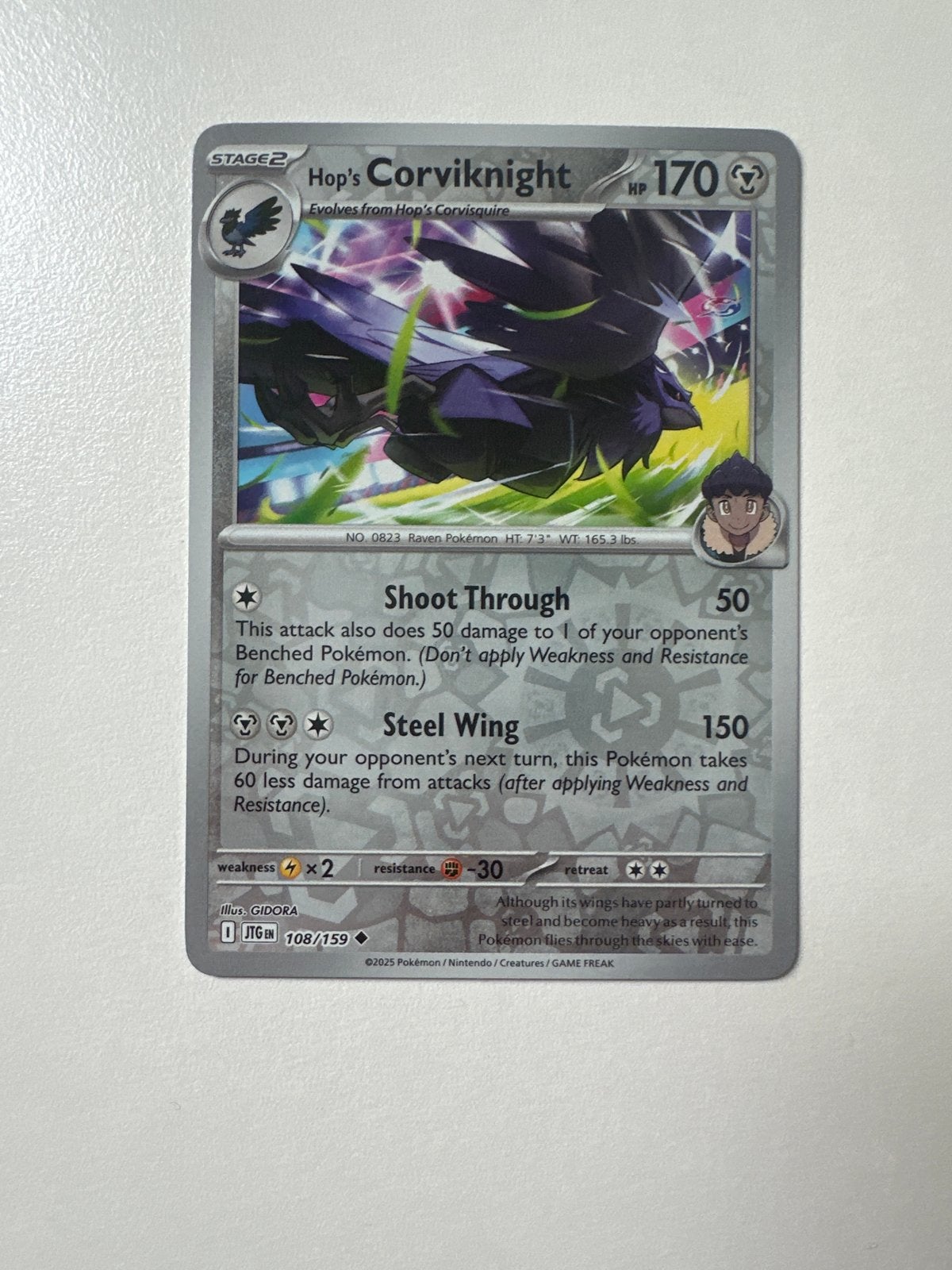 Hop's Corviknight 108/159 Pokémon Kaart, Ophalen of Verzenden, Zo goed als nieuw, Losse kaart