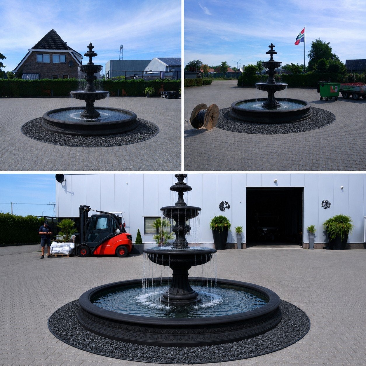Grote fontein met rand antracietlook