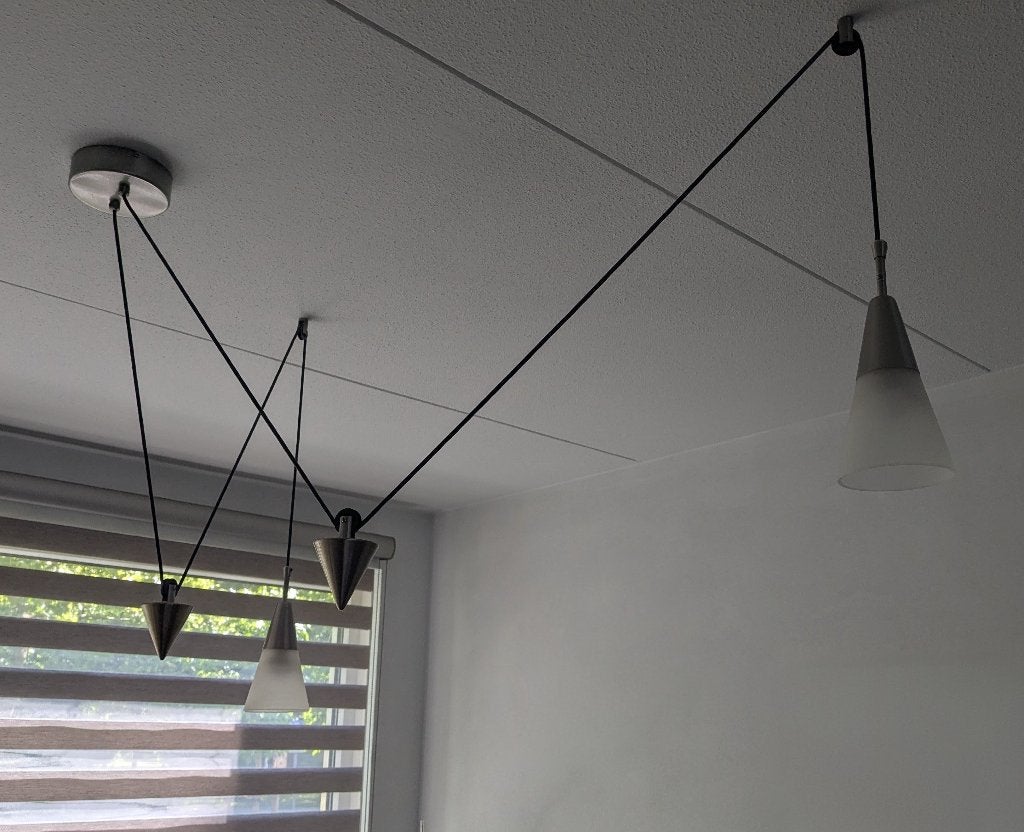 hanglamp, Ophalen, Zo goed als nieuw, Glas, 50 tot 75 cm