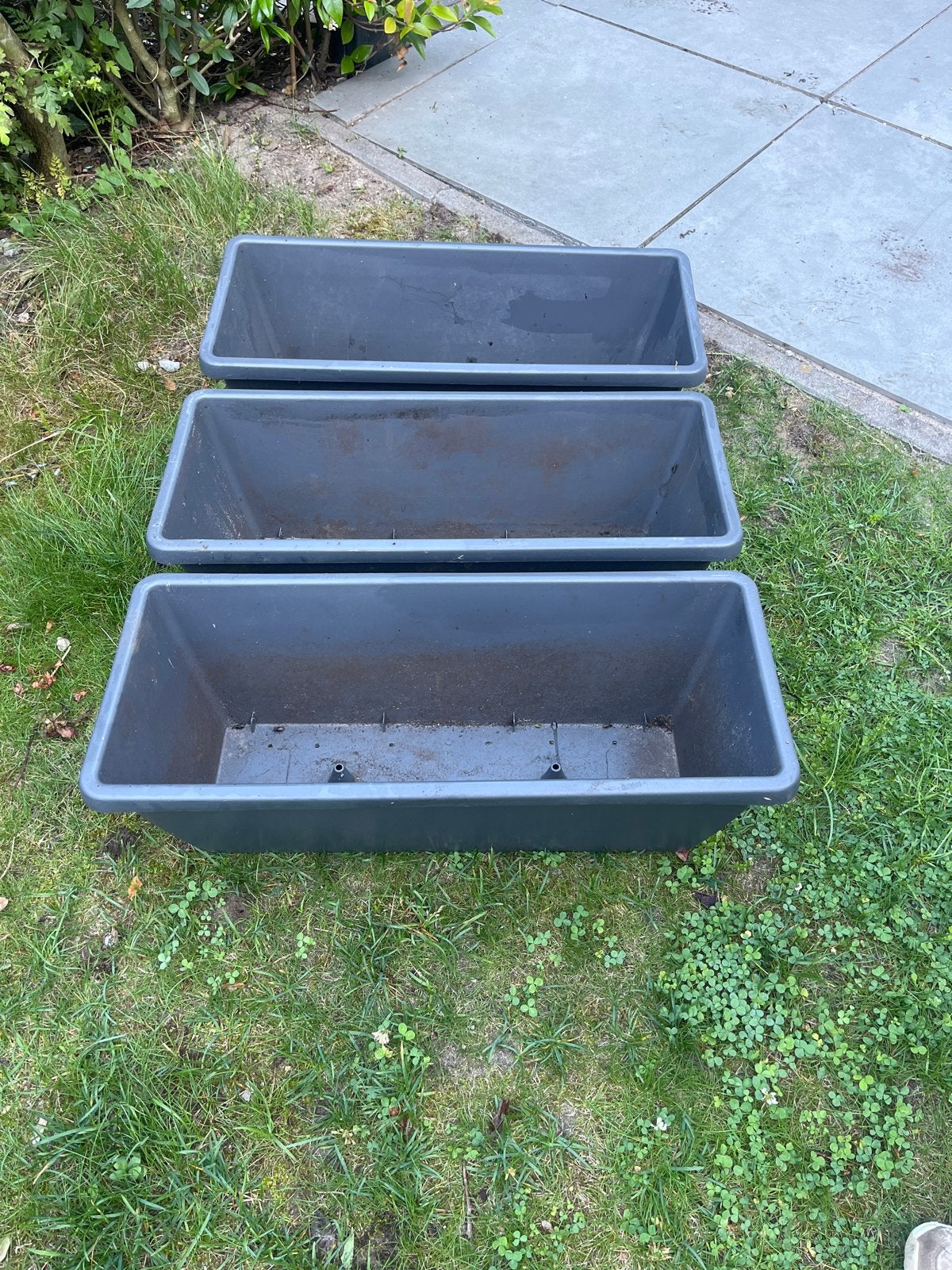 3x Elho Barcelona XL Plantenbak 60cm 20L Buiten, Ophalen, Kunststof, Gebruikt, Minder dan 30 cm