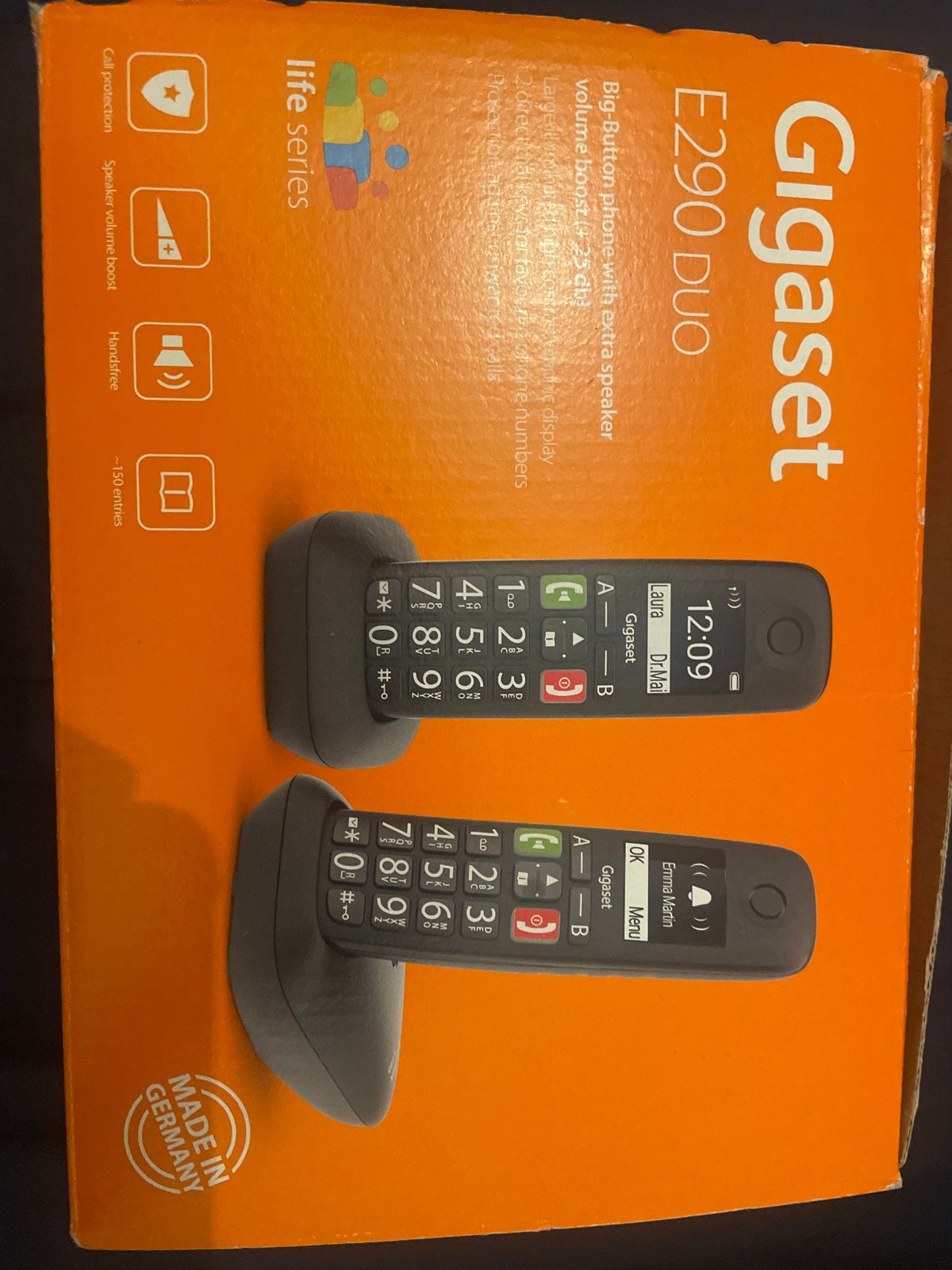 Gigaset E290 Duo draadloze huistelefoons - Grote toetsen, Ophalen of Verzenden, Gebruikt, 2 handsets