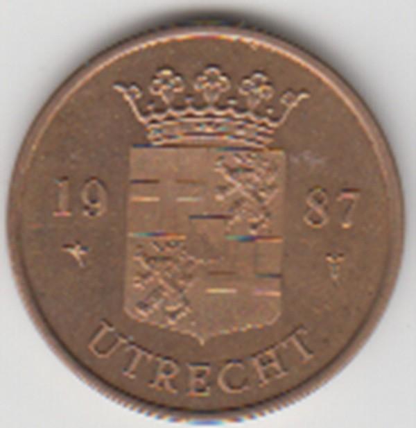 Penning 's Rijks Munt Utrecht 1987 in munthouder, Ophalen of Verzenden, Overige materialen, Nederland