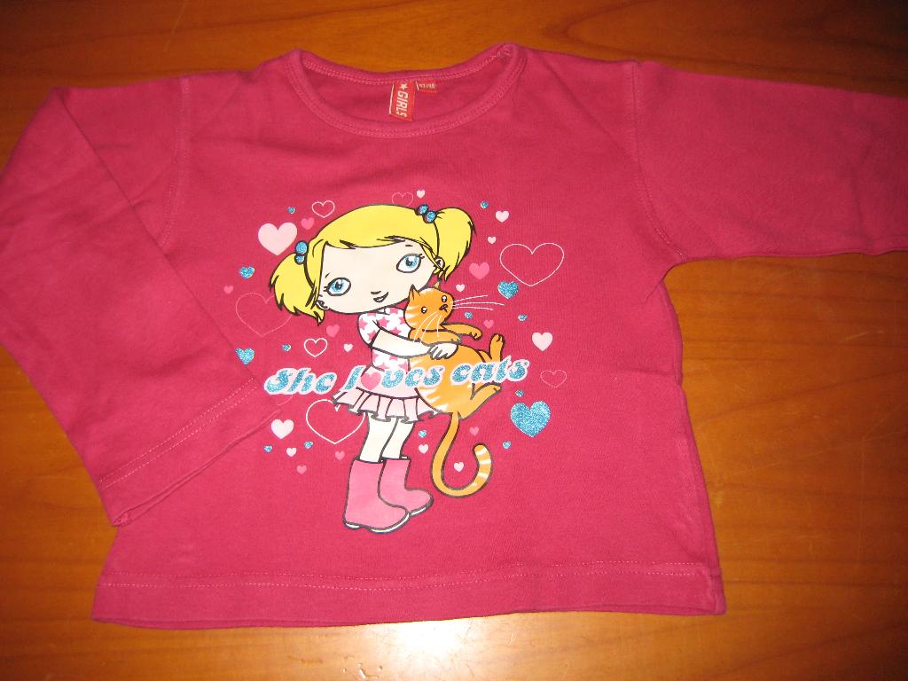 Pink shirt, 92/98, Girls, Kinderen en Baby's, Kinderkleding | Maat 92, Ophalen of Verzenden, Zo goed als nieuw, Meisje, Shirt of Longsleeve