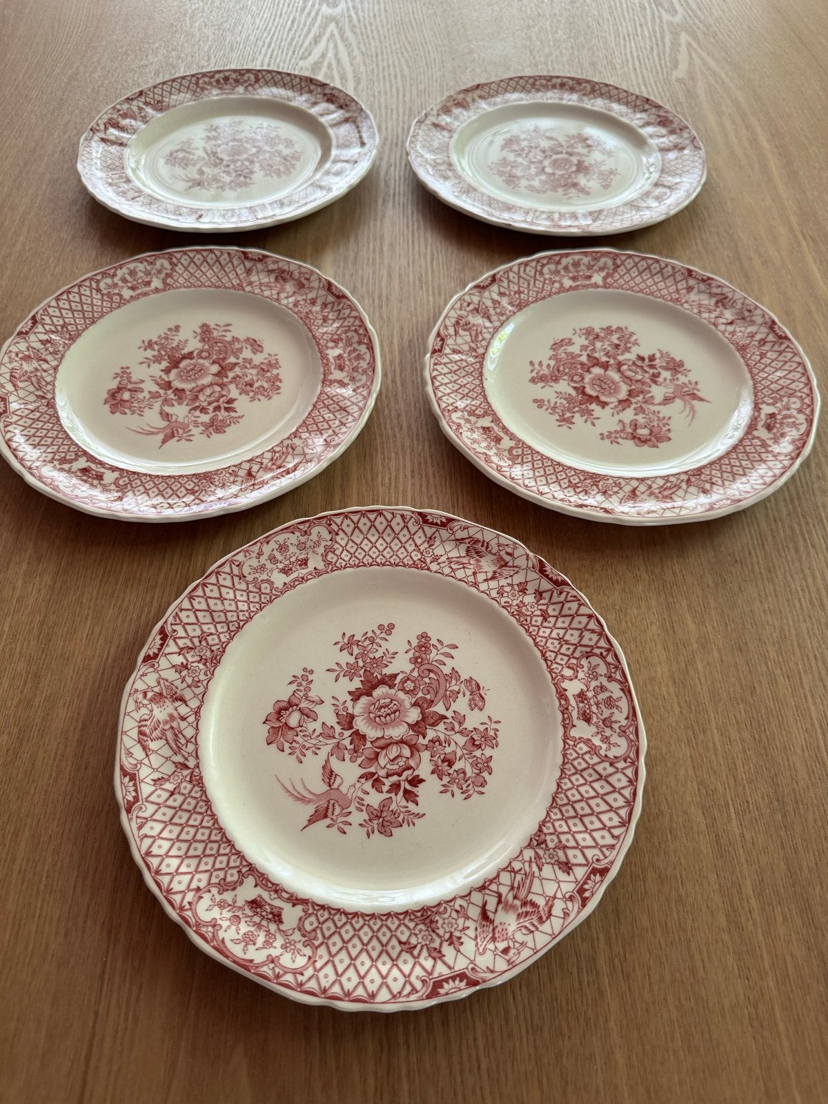 Set van 5 Mason's Ironstone "Stratford" ontbijtborden, Ophalen of Verzenden