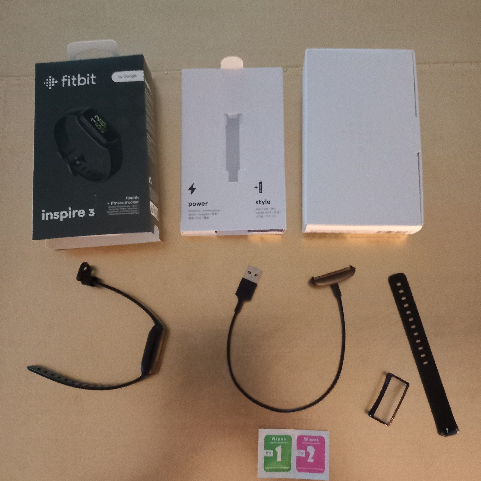 FITBIT INSPIRE 3 + oplader in doos ZGAN, Ophalen of Verzenden, Zo goed als nieuw, Zwart, Android