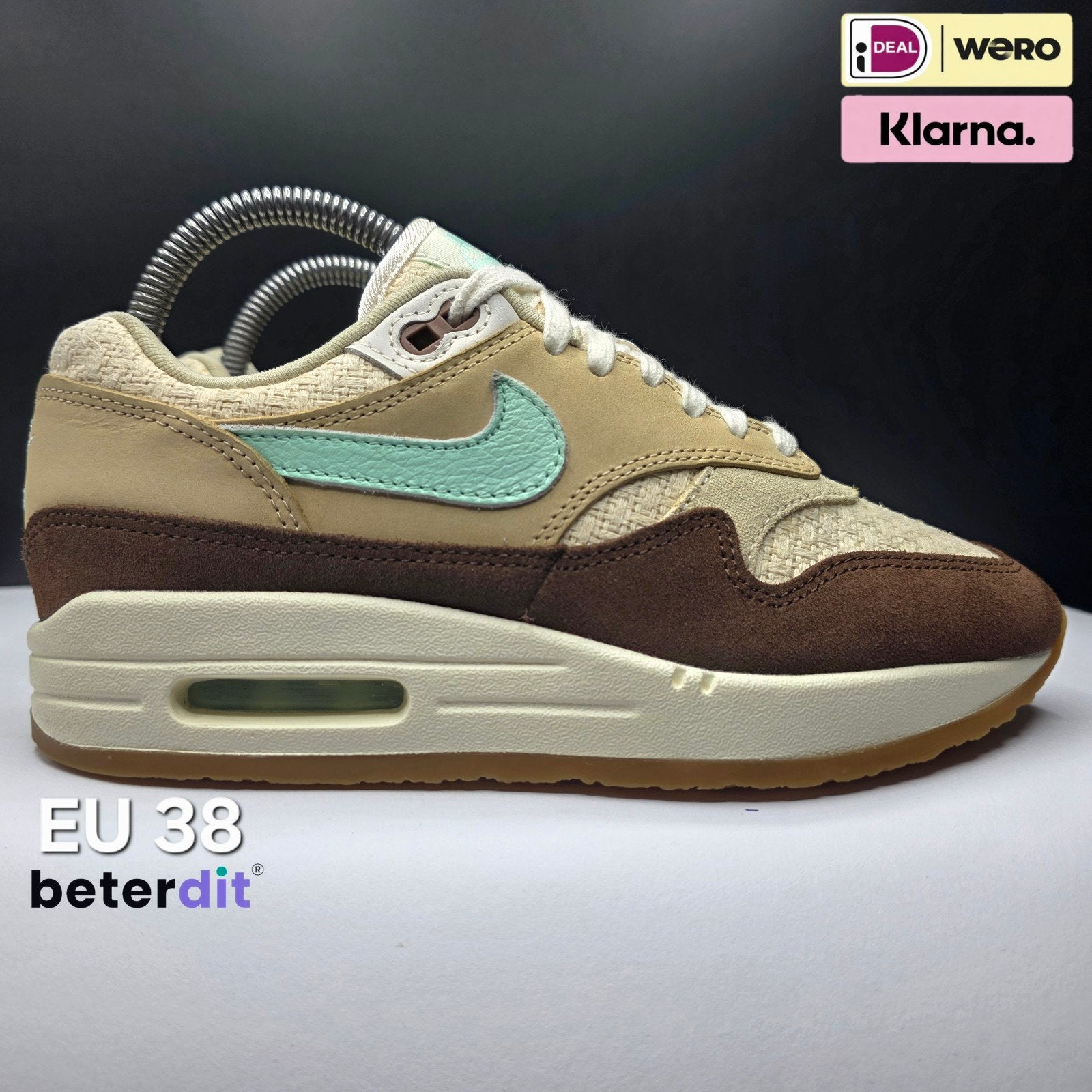 Nike Air Max 1 Crepe 'Hemp' Maat: 38, Beige, Ophalen of Verzenden, Nike, Nike