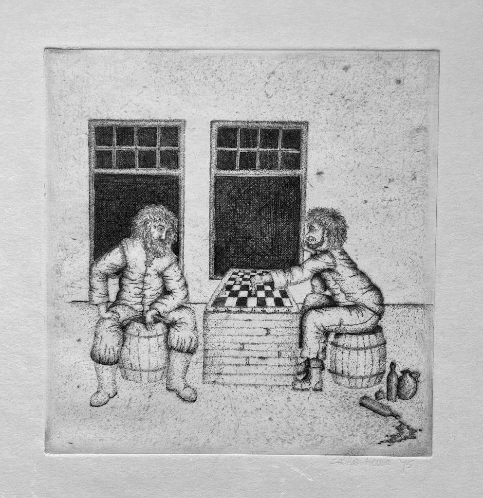 Ets Saskia Heller, Antiek en Kunst, Gesigneerd, Ophalen of Verzenden, Ets