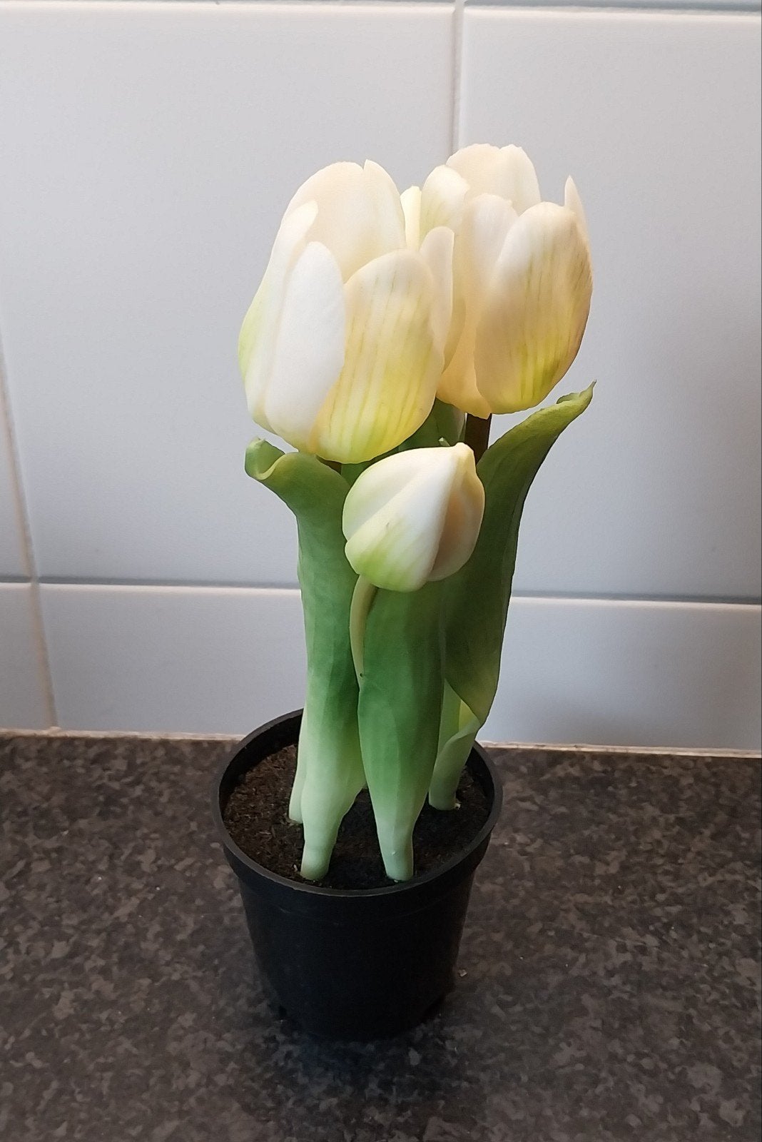 Kunst Tulpen in Pot - 25cm hoog, diameter 8,5cm, Ophalen of Verzenden, Nieuw