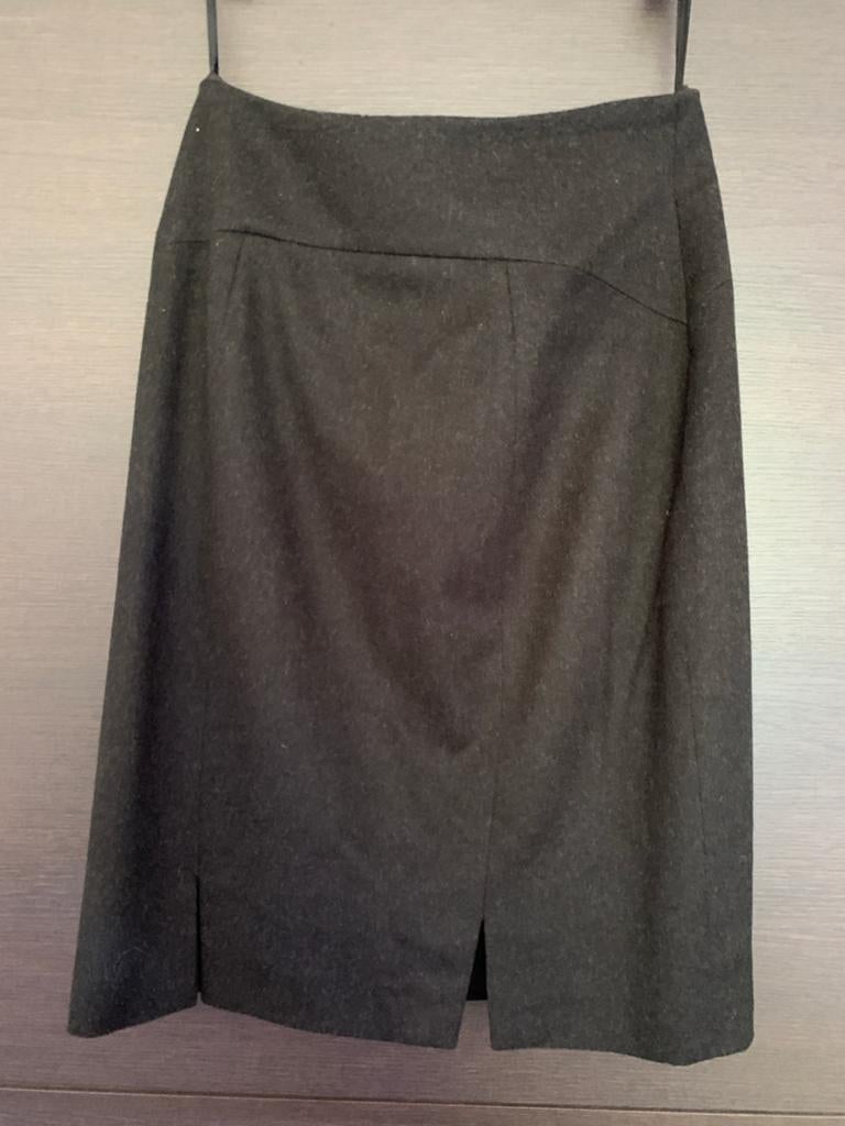 Mooie stijlvolle zwarte wollen rok, merk Clasen, maat 36, Zwart, Ophalen of Verzenden, Zo goed als nieuw, Knielengte