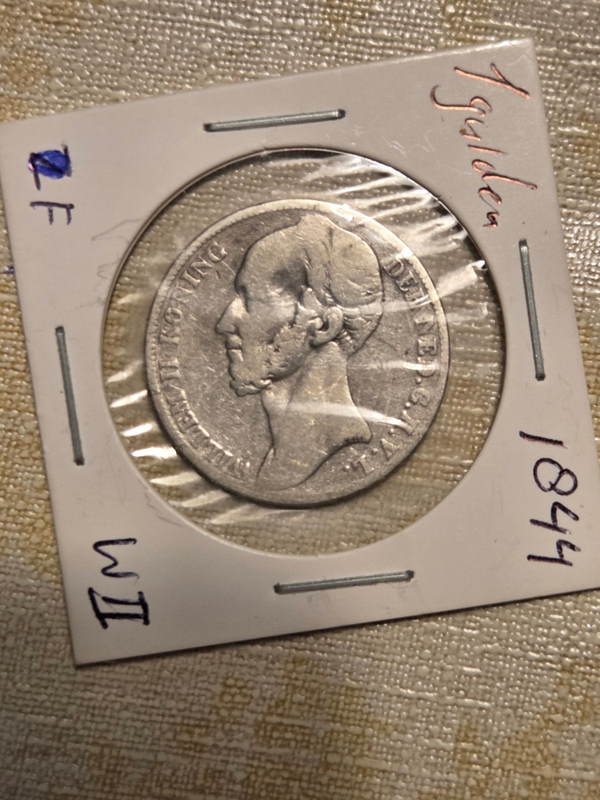 Zilveren 1 Gulden Munt Koning Willem II 1844, Ophalen of Verzenden