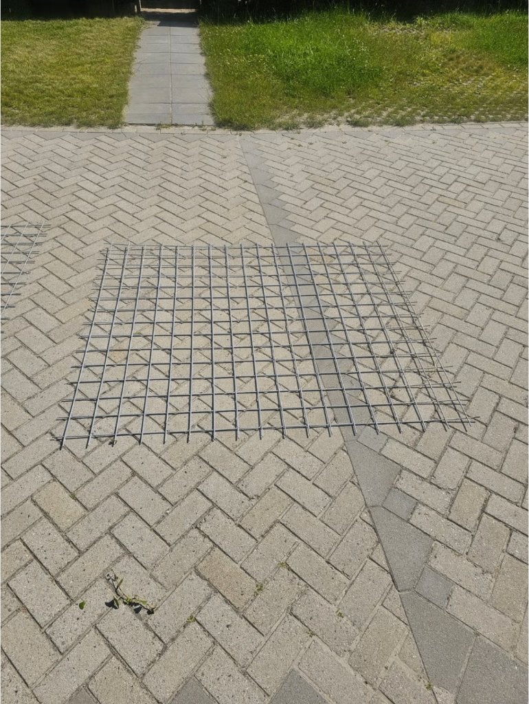 Bouwstaalmat/betongaas - Ø5 - 10x10cm - geribd - totaal 10m², Ophalen, Gebruikt, Overige materialen, Gaashekwerk