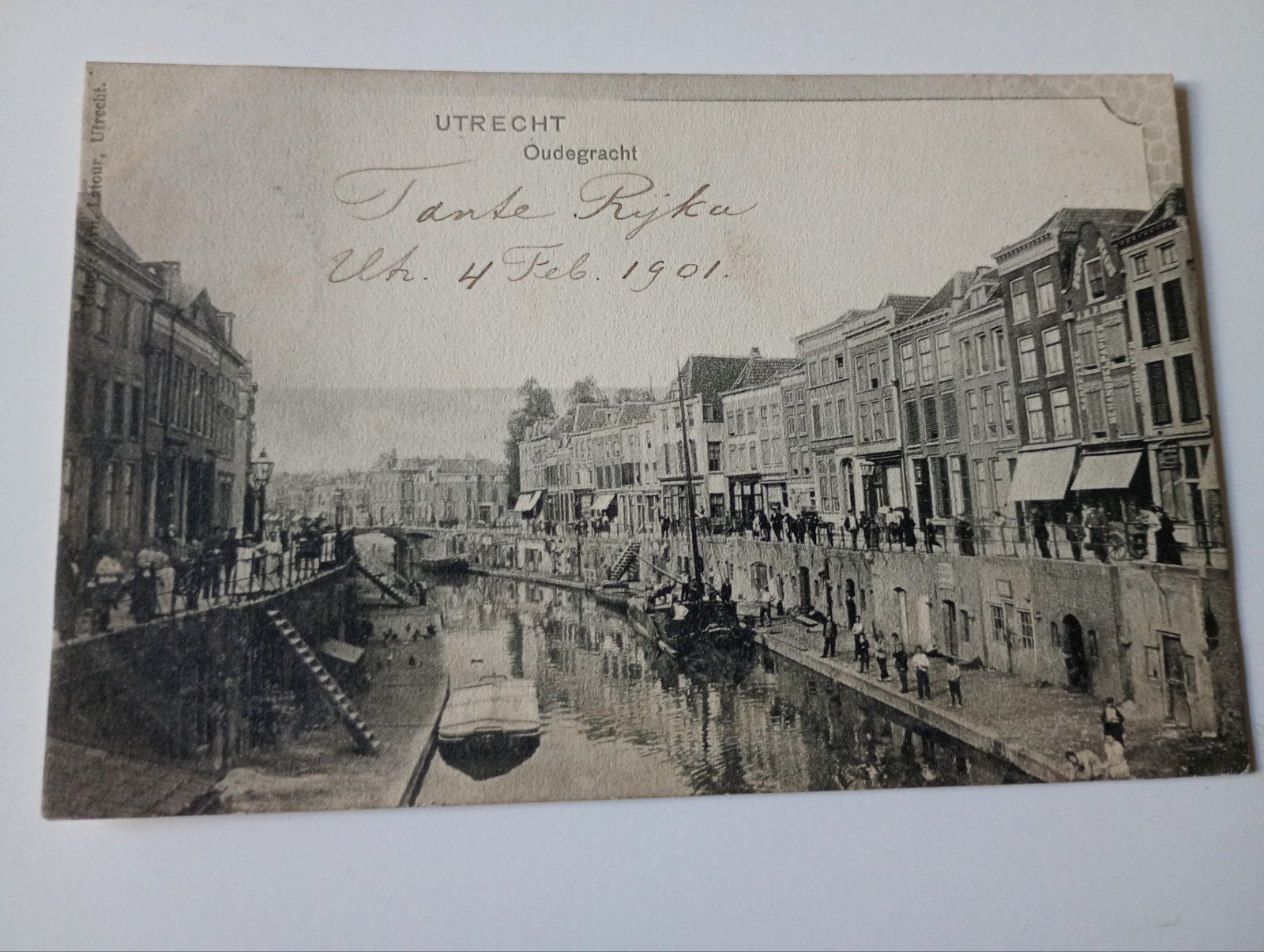 Utrecht Oudegracht 1901, Ophalen of Verzenden, Voor 1920, Gelopen, Utrecht