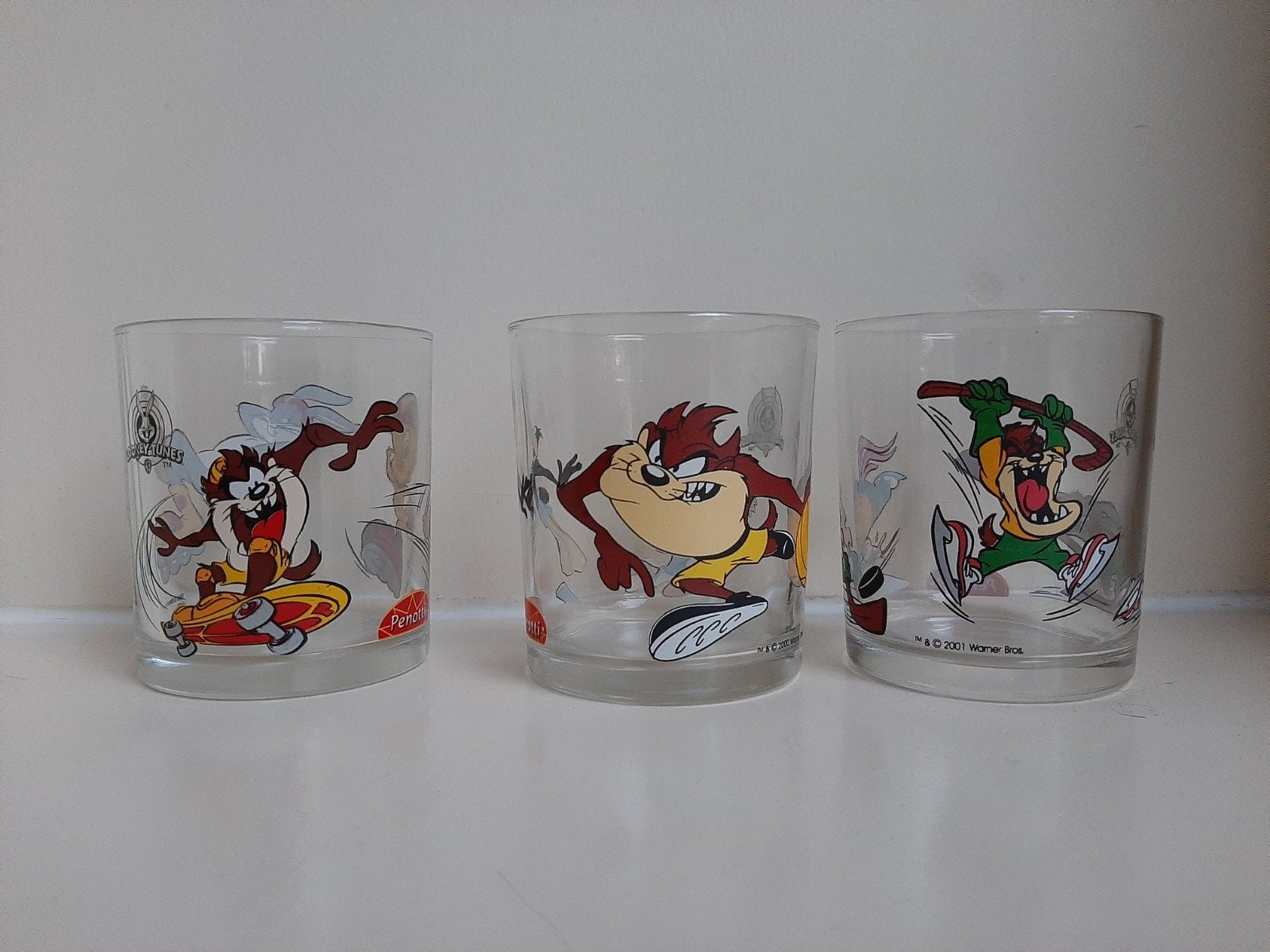 Looney Tunes Glazen Set - Taz & Tweety Collectie, Huis en Inrichting, Ophalen of Verzenden, Zo goed als nieuw, Glas, Glas of Glazen