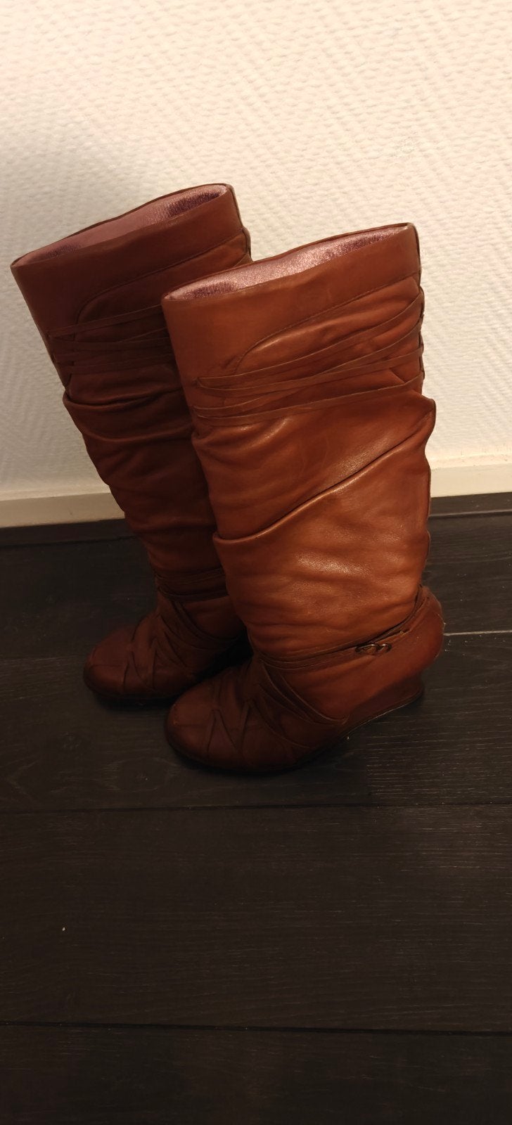 Leren Dames laarzen maat 39, Hoge laarzen, Bronx, Bruin, Ophalen of Verzenden