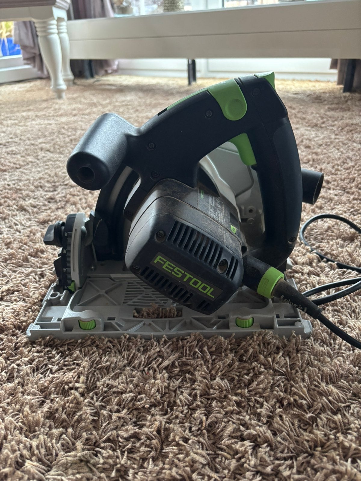 Festool inloopzaag tiepe ts55ebq- met kofer, Ophalen, Zo goed als nieuw, 1200 watt of meer, 30 tot 70 mm