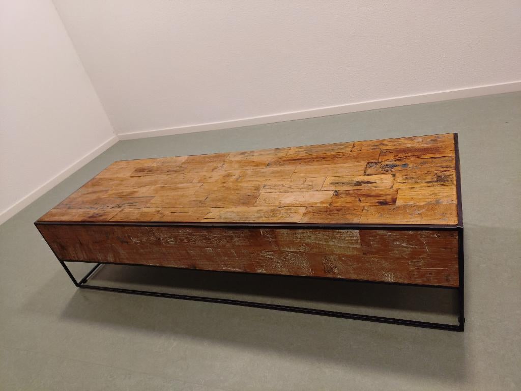 Teak Salontafel, Ophalen, Gebruikt, 100 tot 150 cm, Teakhout