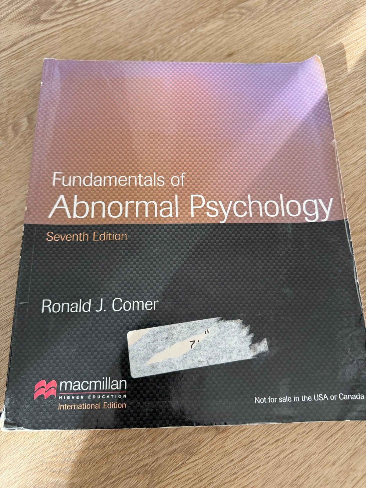 Fundamentals of Abnormal Psychology - Ronald J. Comer, Ophalen of Verzenden, Gamma, Gelezen, WO
