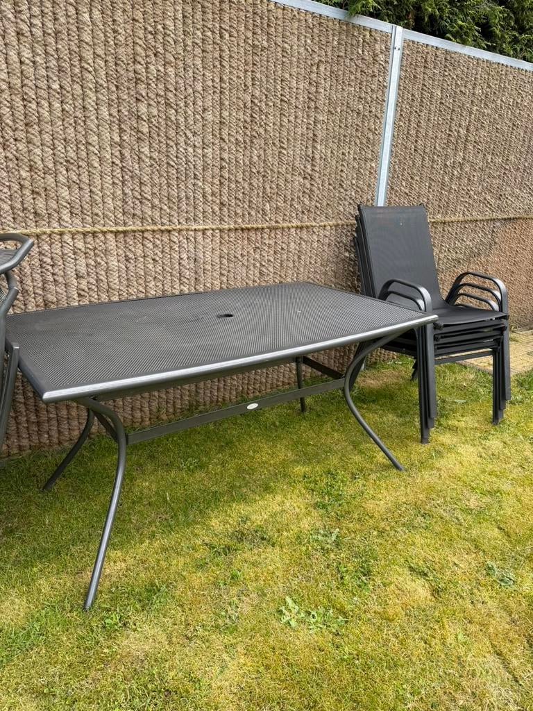 Tuintafel set met 4 stoelen, Tuin en Terras, Ophalen, Zo goed als nieuw, 4 zitplaatsen