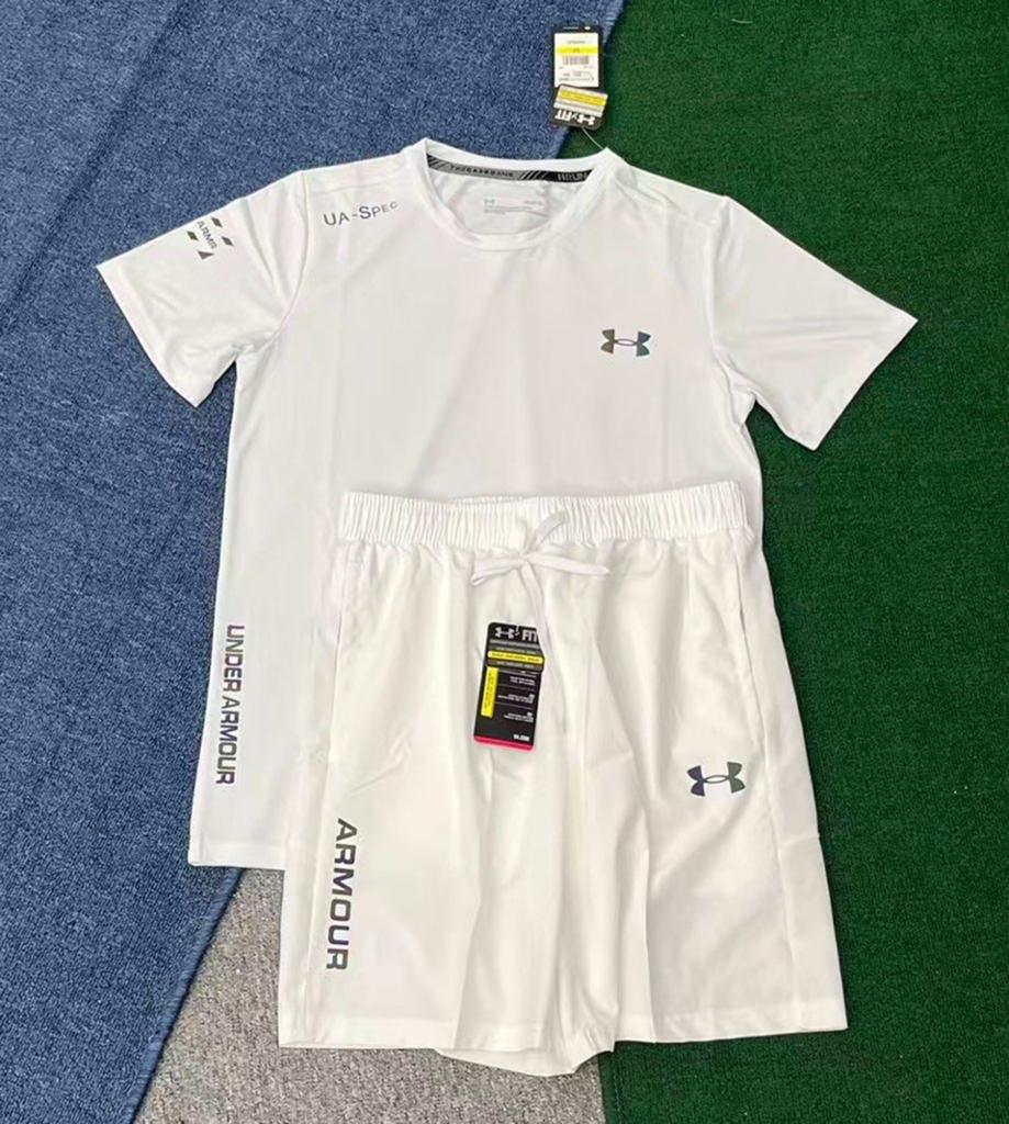 Under Armour Sportset - T-shirt en Korte Broek, Kleding | Heren, Sportkleding, Wit, Nieuw, Overige maten, Ophalen of Verzenden