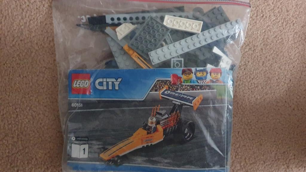 Lego City Dragster 60151 met instructies en onderdelen, Lego, Ophalen of Verzenden, Inclusief extra onderdelen, Complete set