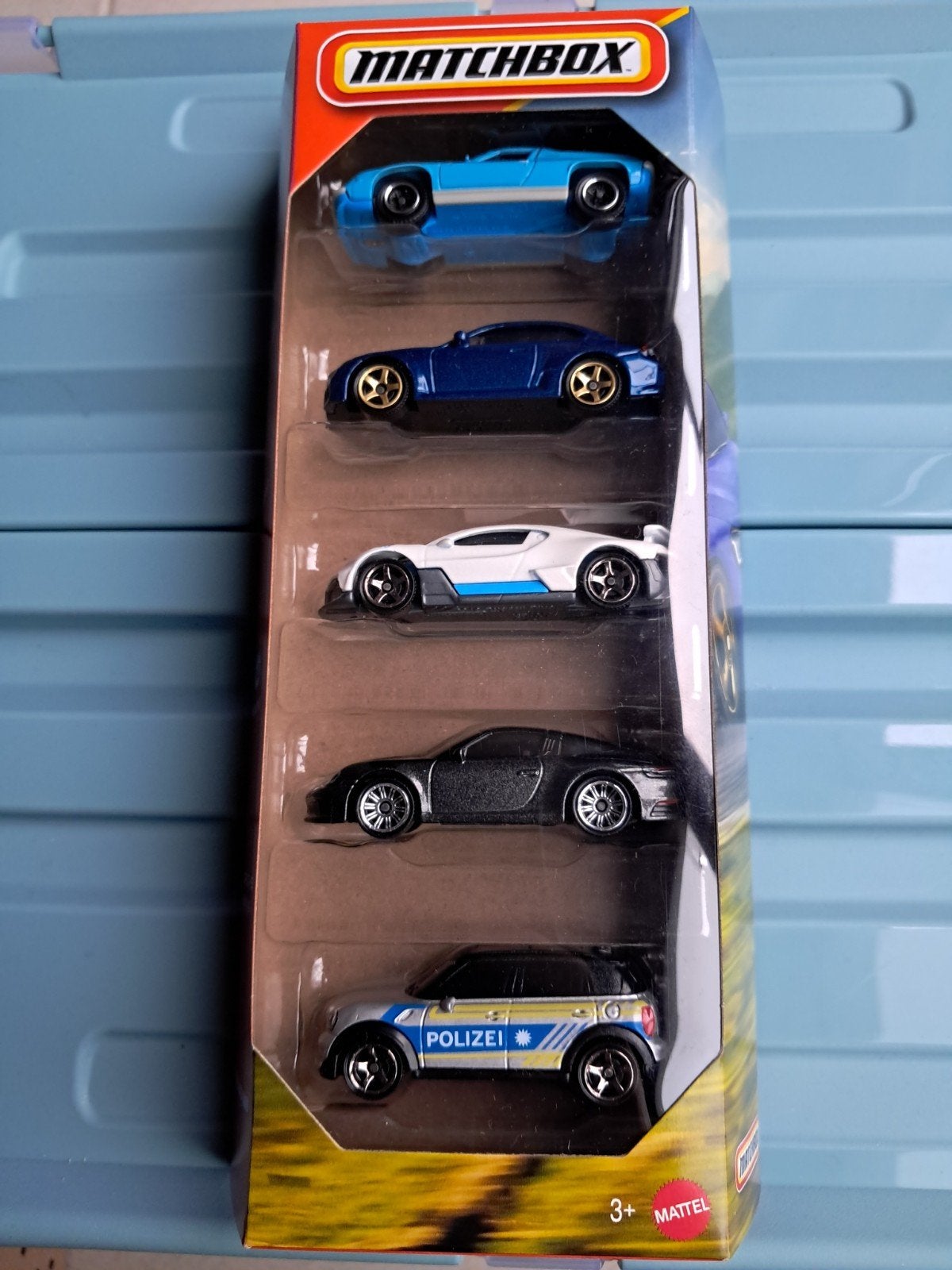Matchbox European Motorway 5 pack Lotus BMW Bugatti Porsche, Ophalen of Verzenden, Nieuw, Auto