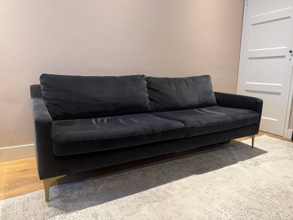 Sofacompany Astha 3-zitsbank - Velours Matt Dark Grey, Ophalen, Scandi, Stof, Driepersoons