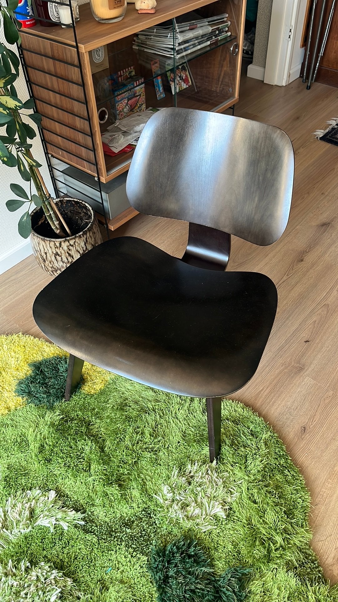 Herman miller Eames Lounge Chair Wood LCW Zwart, Huis en Inrichting, Fauteuils, Ophalen, Gebruikt