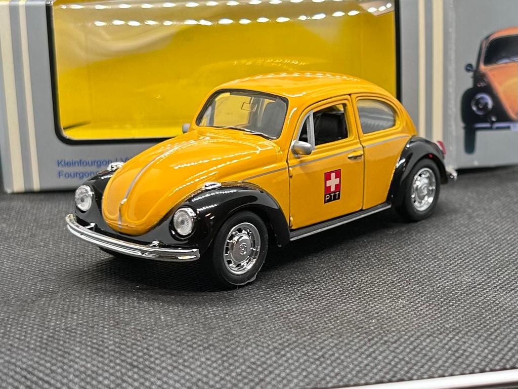 Welly Volkswagen Kever PTT Swiss Post 1:36 OVP, Verzenden, Zo goed als nieuw, Auto