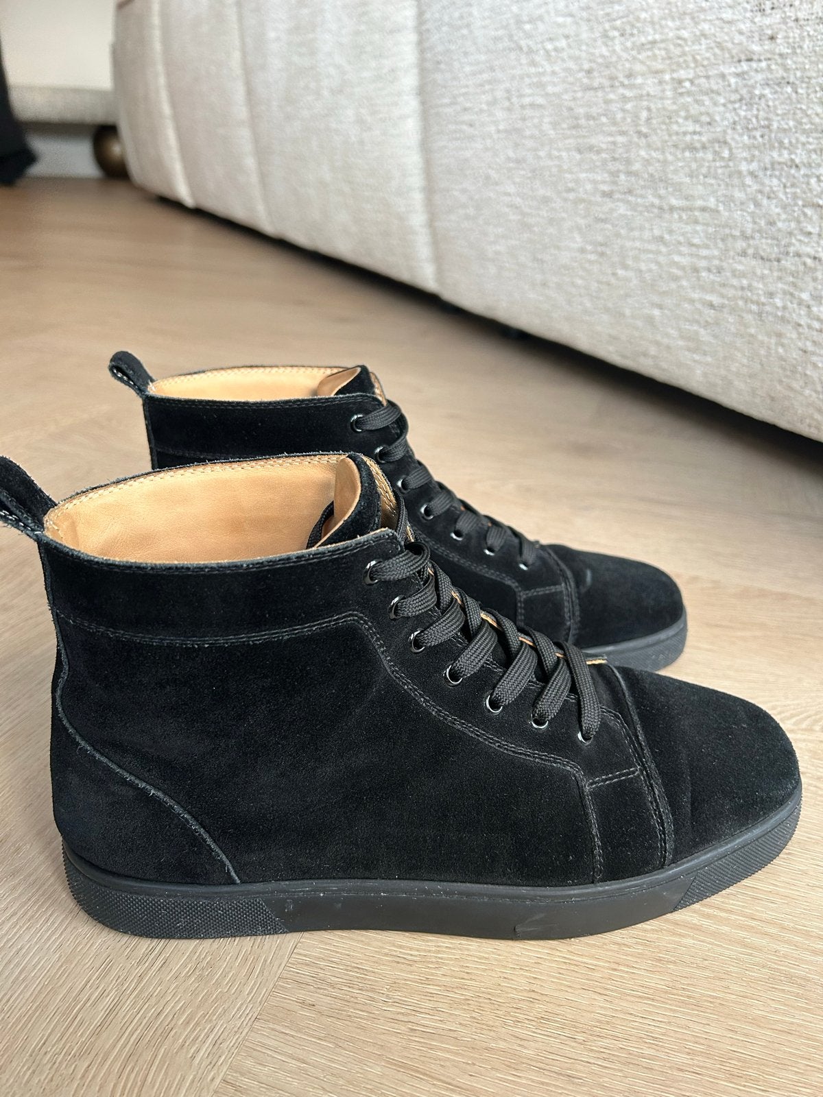 Christian Louboutin Sneakers Zwart Suède Maat 45, Kleding | Heren, Schoenen, Verzenden, Zwart, Sneakers of Gympen, Gedragen
