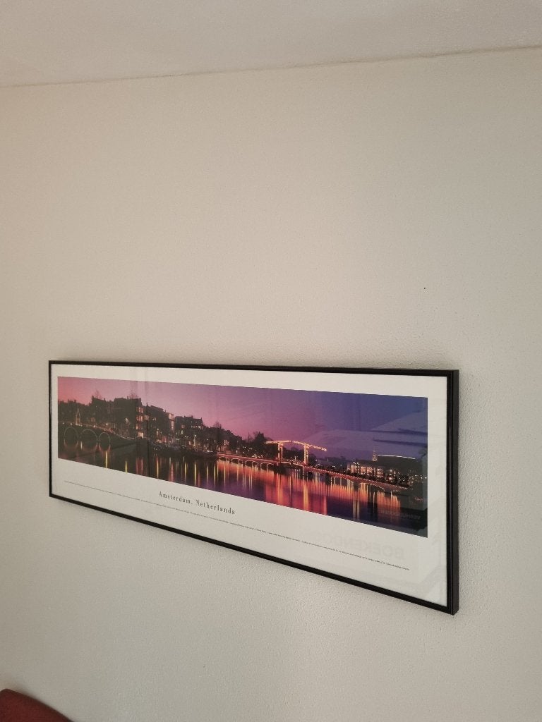 Panoramaposter van Amsterdam (ophalen in Breda), Ophalen, Met lijst, Deurposter of groter, Rechthoekig Liggend