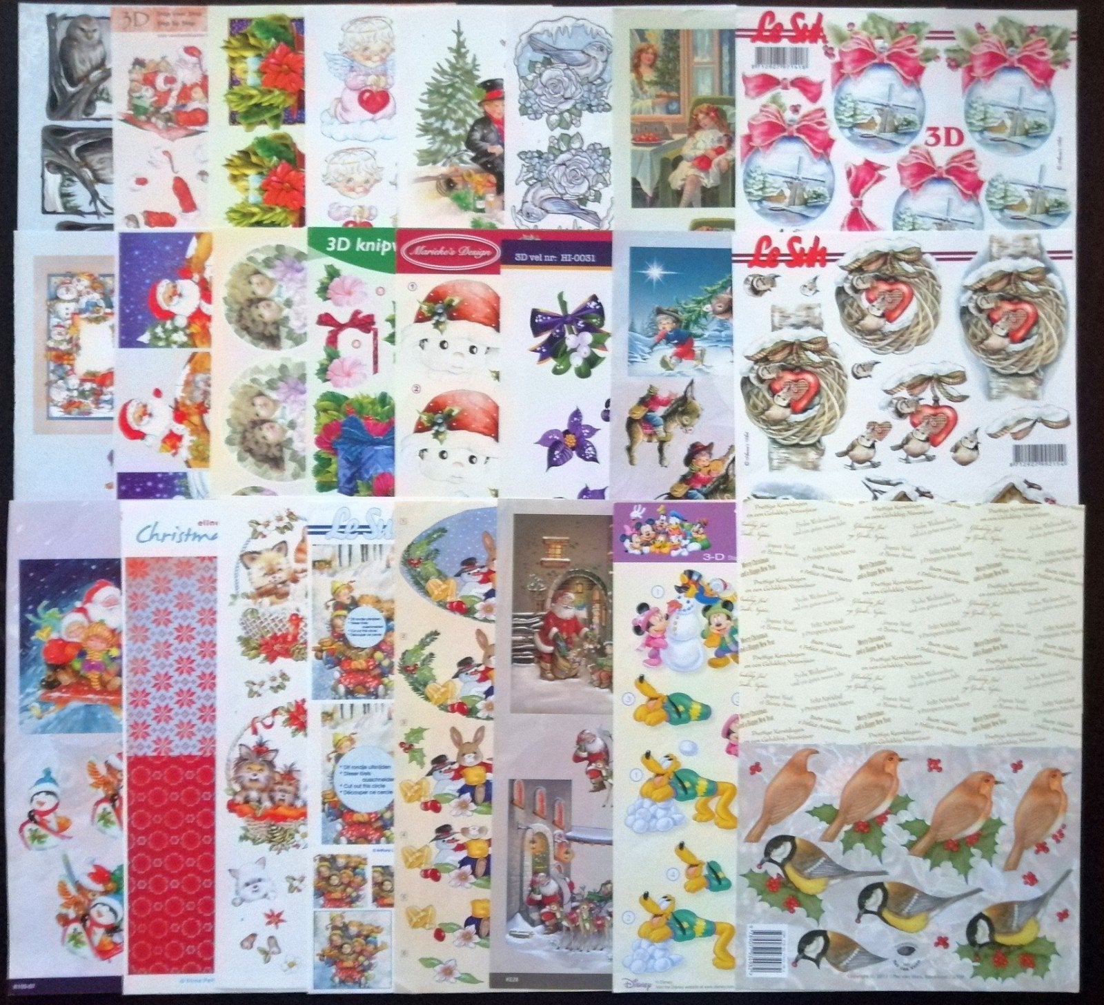 3D KERST knipvellen pakket, 24 stuks. Nr.5, Hobby en Vrije tijd, Ophalen of Verzenden, Nieuw, Kerst, Knipvel