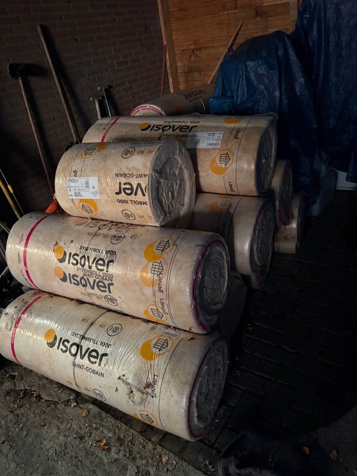 Isover 16cm glaswol 48,5m3, Ophalen, 12 cm of meer, Zo goed als nieuw, Muurisolatie