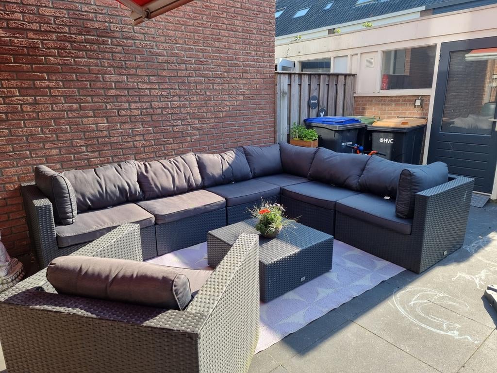 Bois Le Duc Wicker Loungeset antraciet, Tuin en Terras, Tuinsets en Loungesets, Ophalen