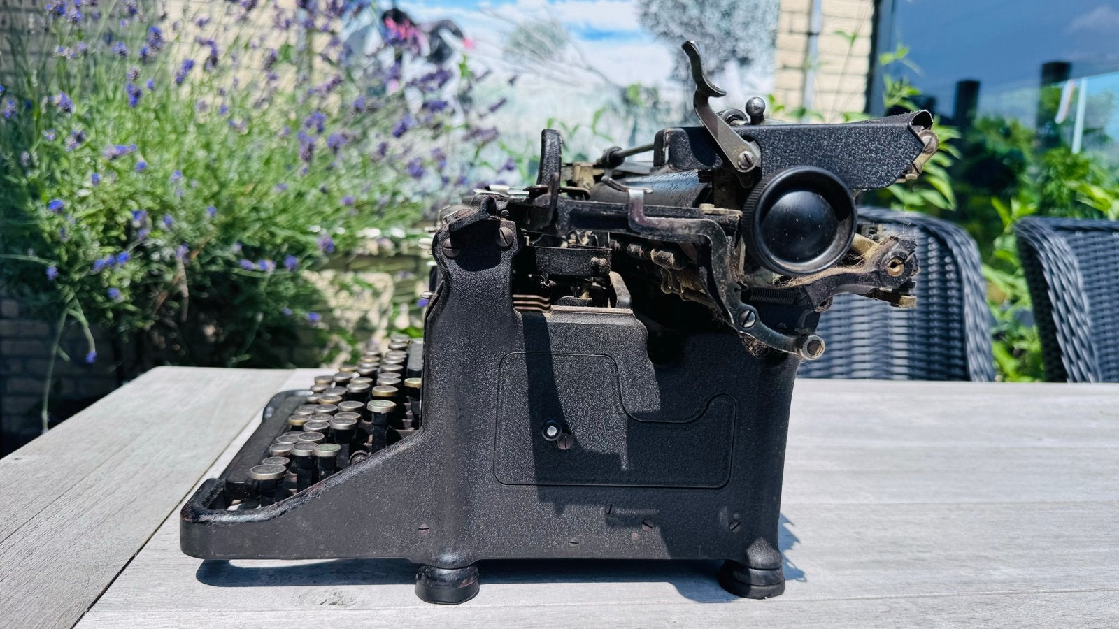 Antieke Underwood Standard No. 5 typemachine – NL uitvoering, Antiek en Kunst, Ophalen of Verzenden