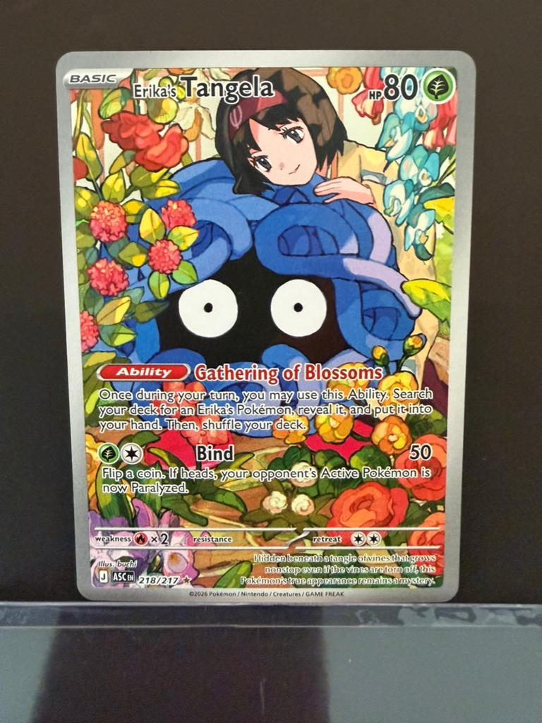 Pokemon Erika’s Tangela Full Art 218/217, Ophalen of Verzenden, Zo goed als nieuw