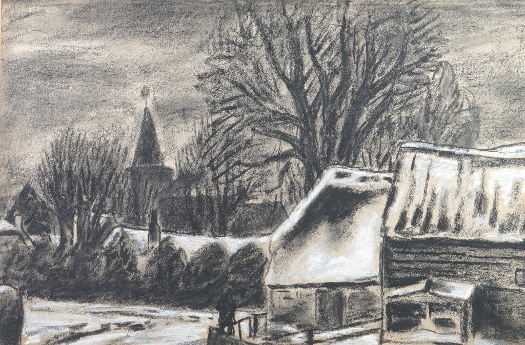 Leo Gestel, Blaricum in de sneeuw, Antiek en Kunst, Ophalen of Verzenden