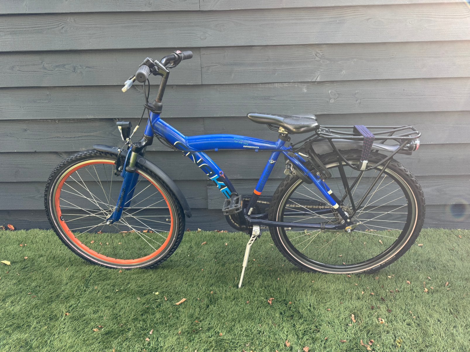 Batavus Snake 26 inch kinderfiets – blauw/oranje, Terugtraprem, Gebruikt, Versnellingen, Ophalen