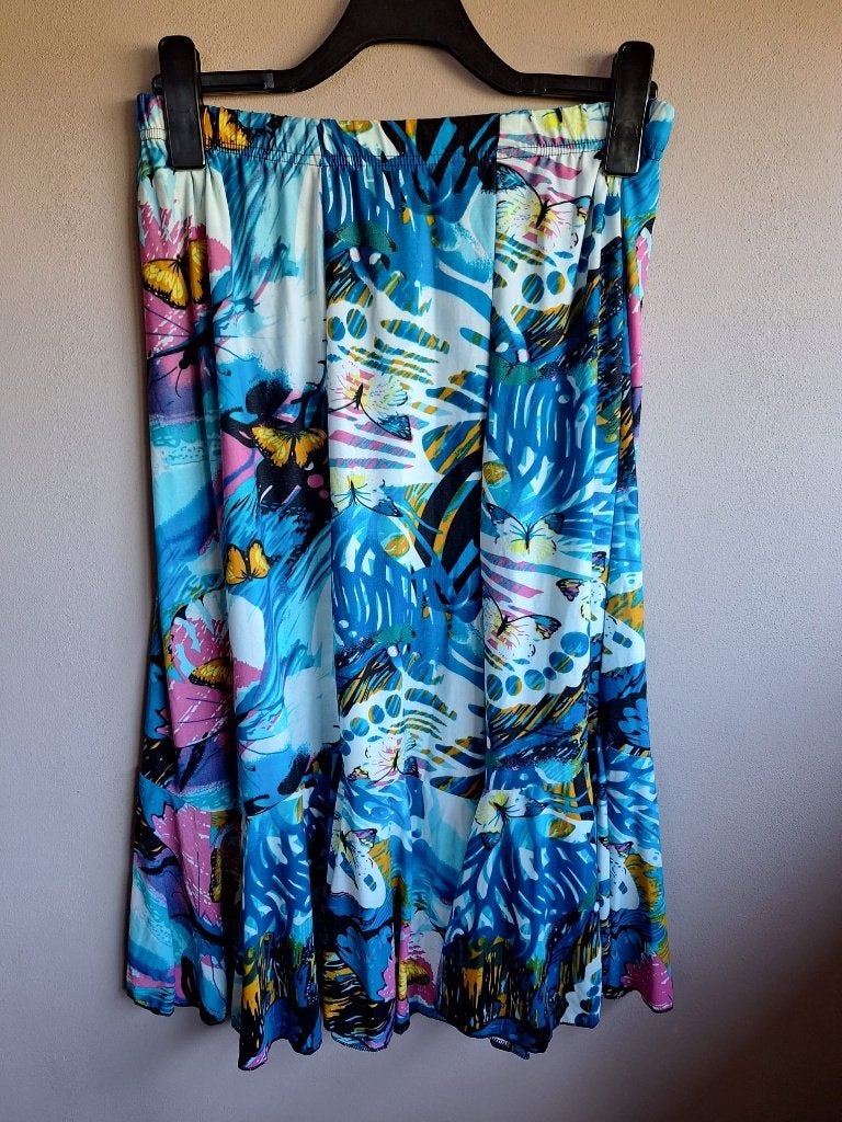Nieuwe kleurrijke stretch rok print, maat L-3XL, Ophalen of Verzenden, Nieuw, Maat 42/44 (L), Onder de knie