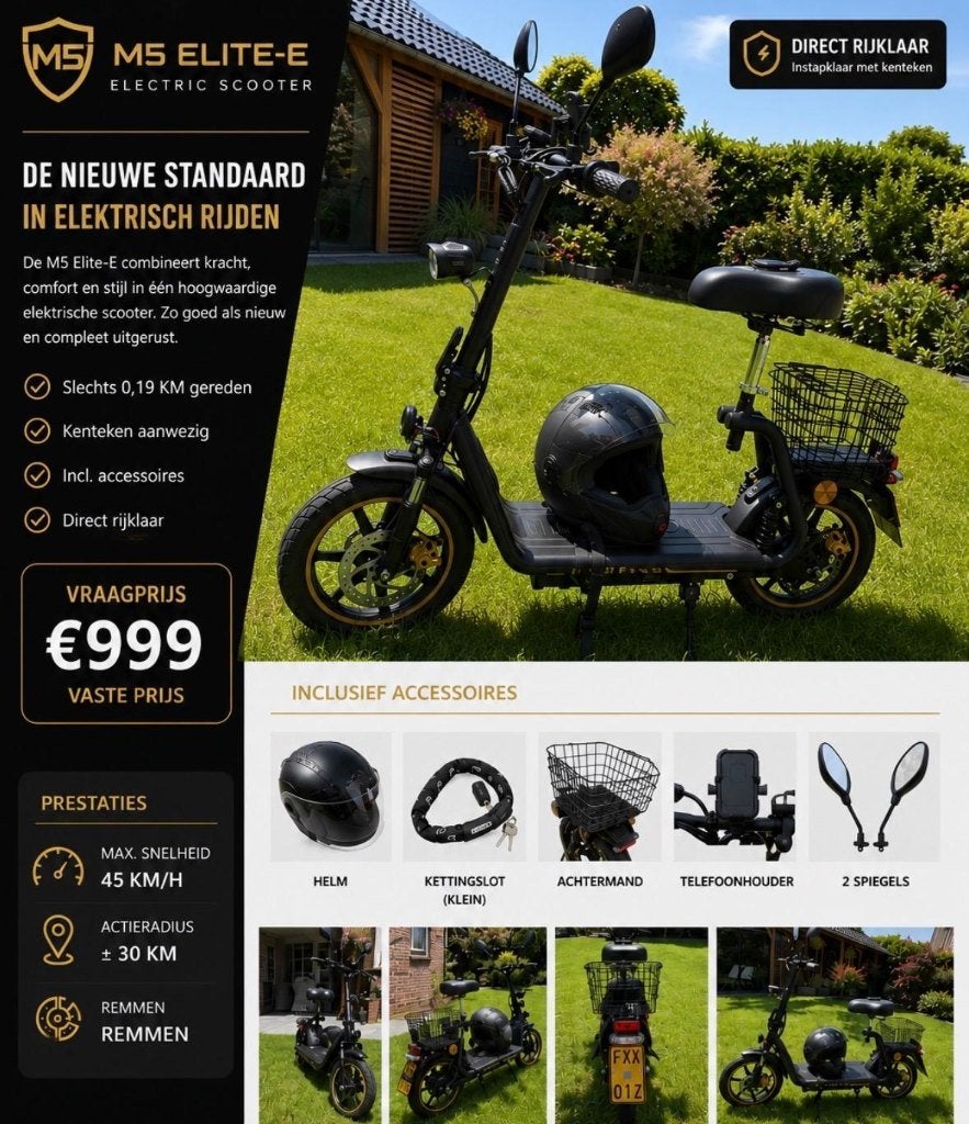 E-scooter, Ophalen, Zo goed als nieuw, Maximaal 45 km/u, Elektrisch