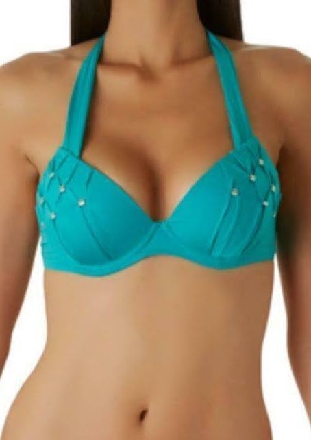 Aubade goldlover bikini 75E / slip S, Ophalen, Blauw, Zo goed als nieuw, Bikini