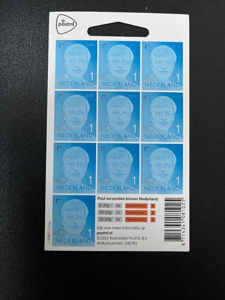 Hangkaartje Willem Alexander 2019, 3809, v3809, echte versie, Verzenden, Na 1940, Postfris