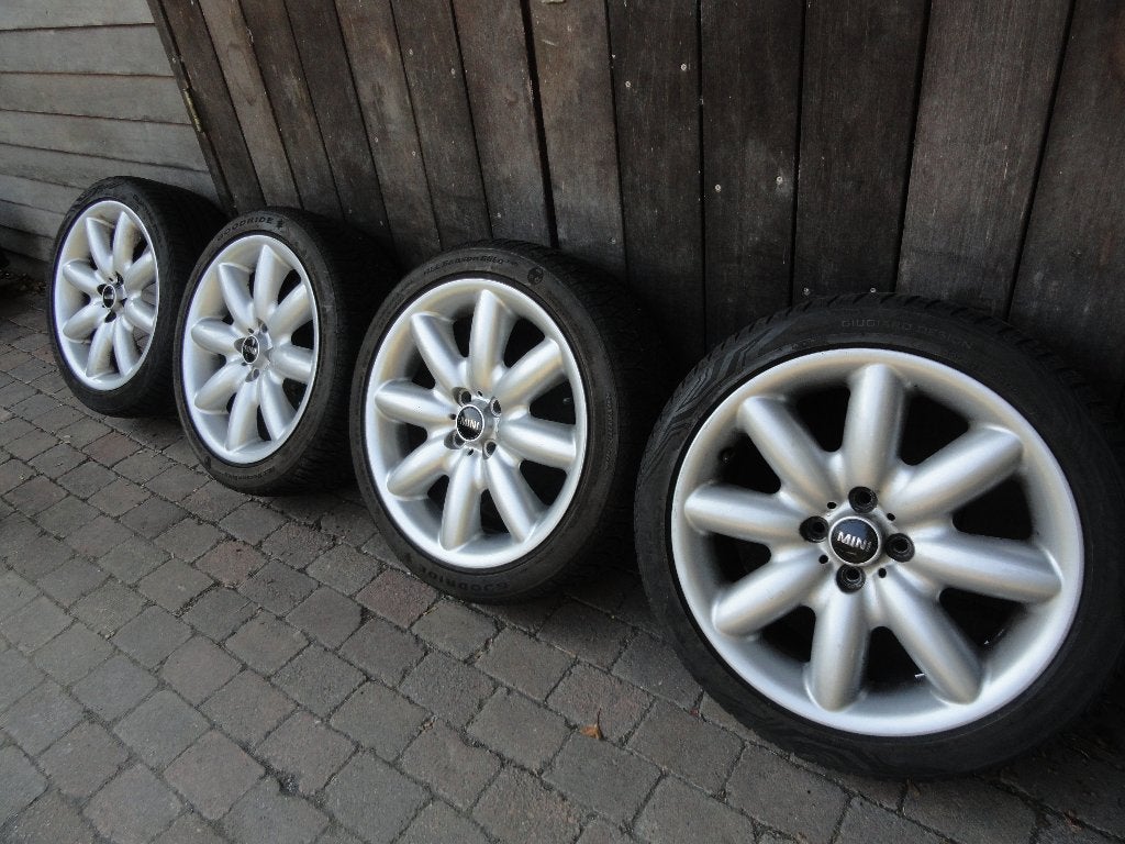 Mini One,Cooper alu velgen met all season banden 17 inch, Ophalen, Gebruikt, Banden en Velgen, 17 inch